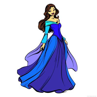 Ausgemalte Version: Elegante Prinzessin