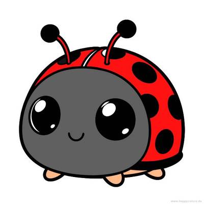 Versão colorida: Joaninha kawaii para colorir