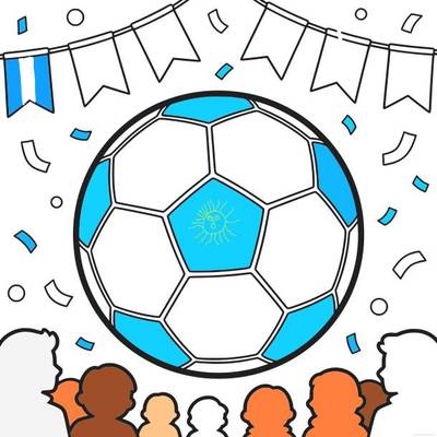 Ausgemalte Version: Fußball bei einer internationalen Feier