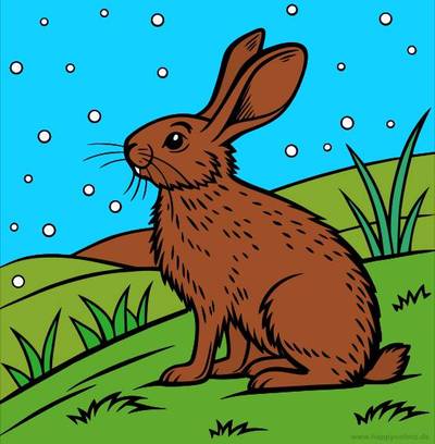 Versione colorata: Lepre dettagliata sotto la neve