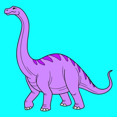 Colored version: Simple side-view diplodocus