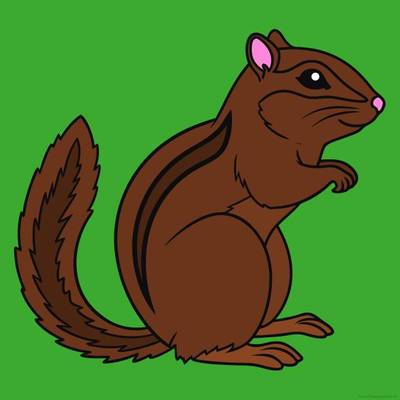 Colored version: Simple side-view chipmunk