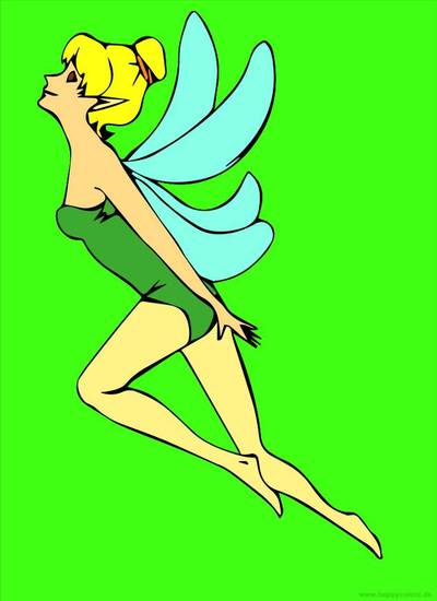 Colored version: Fairy with wings
