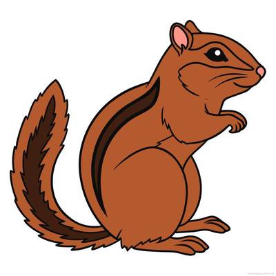 Colored version: Simple side-view chipmunk