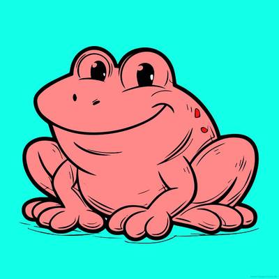 Colored version: Happy cartoon frog