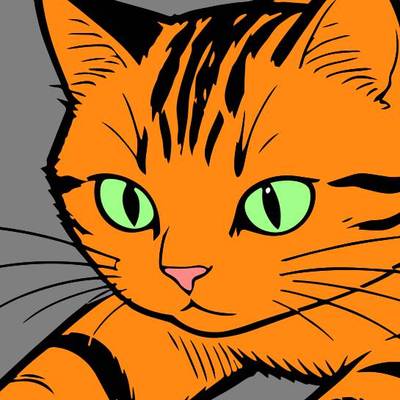Ausgemalte Version: Katze jagt eine Maus