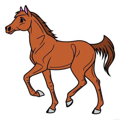 Ausgemalte Version: Arabisches Pferd in steigender Pose