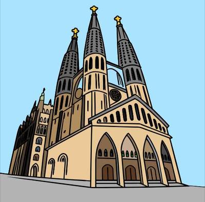 Ausgemalte Version: Sagrada Família