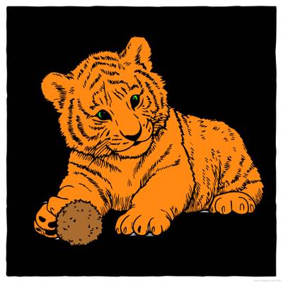 Version coloriée : Bébé tigre adorable