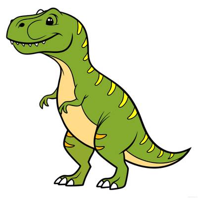 Ausgemalte Version: Cartoon-Tyrannosaurus Rex