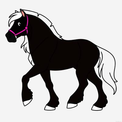 Ausgemalte Version: Einfaches Tinker-Pferd