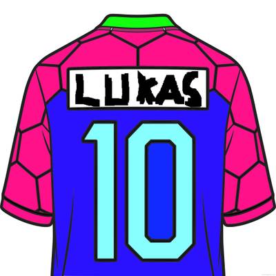 Färglagd version: Fotbollströja bakifrån med nummer 10