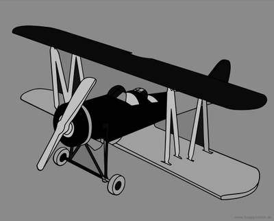 Colored version: Simple biplane