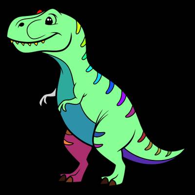 Fargelagt versjon: Tegneserie-Tyrannosaurus rex