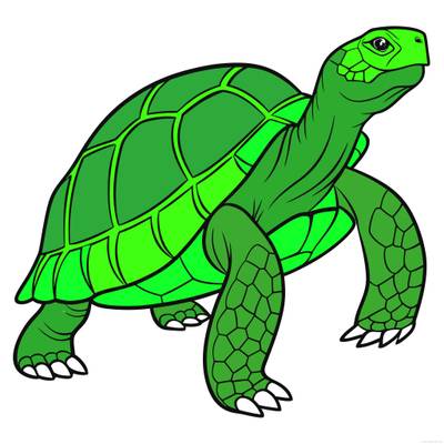 Version coloriée : Tortue géante des Galápagos en gros plan