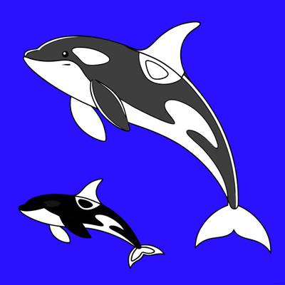 Wersja pokolorowana: Matka orka i młode